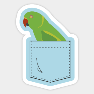 Indian Ringneck Parakeet Parrot Female Front Pocket Sticker